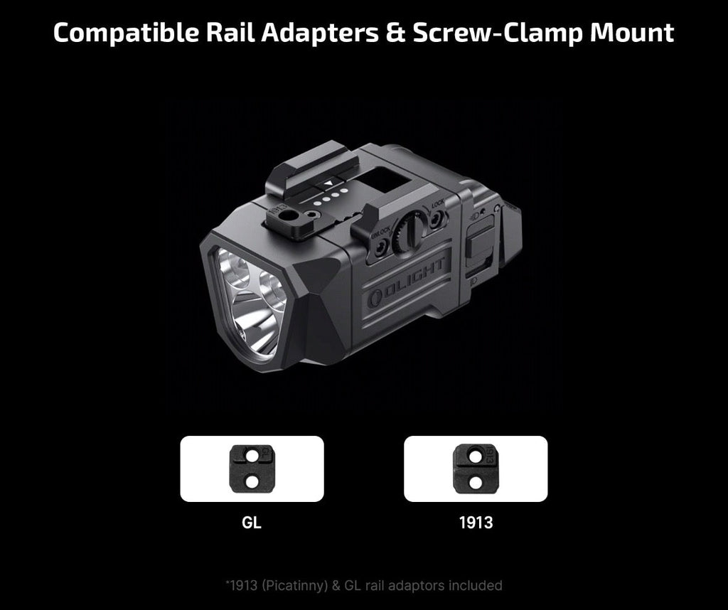 Olight PL-X Dual Beam Weapon Light 1200 Lumen USB-C Rechargeable Pistol Light