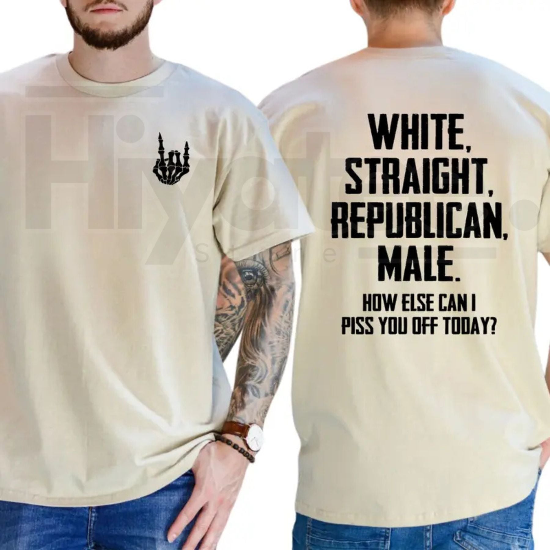 "White Straight Republican Male" – Bold Political Men’s Graphic Top