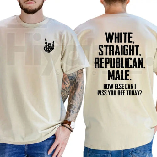 "White Straight Republican Male" – Bold Political Men’s Graphic Top