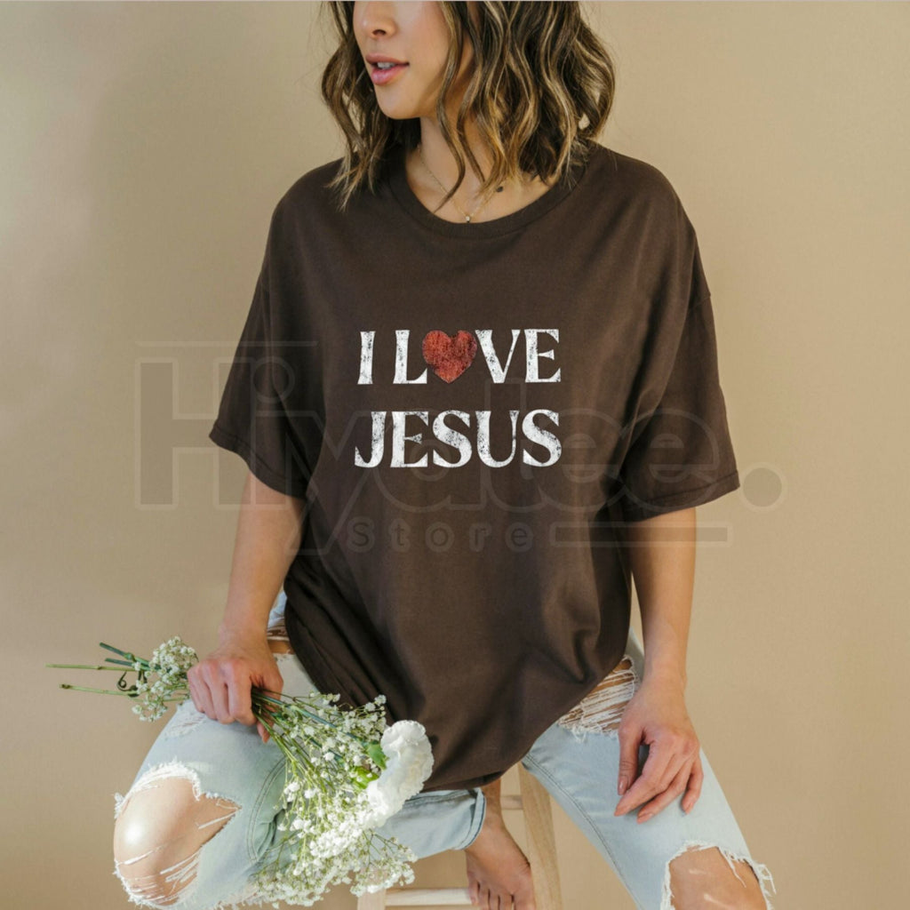 Vintage "I Love Jesus" Classic T-Shirt – Retro Streetwear Letter Print Tee