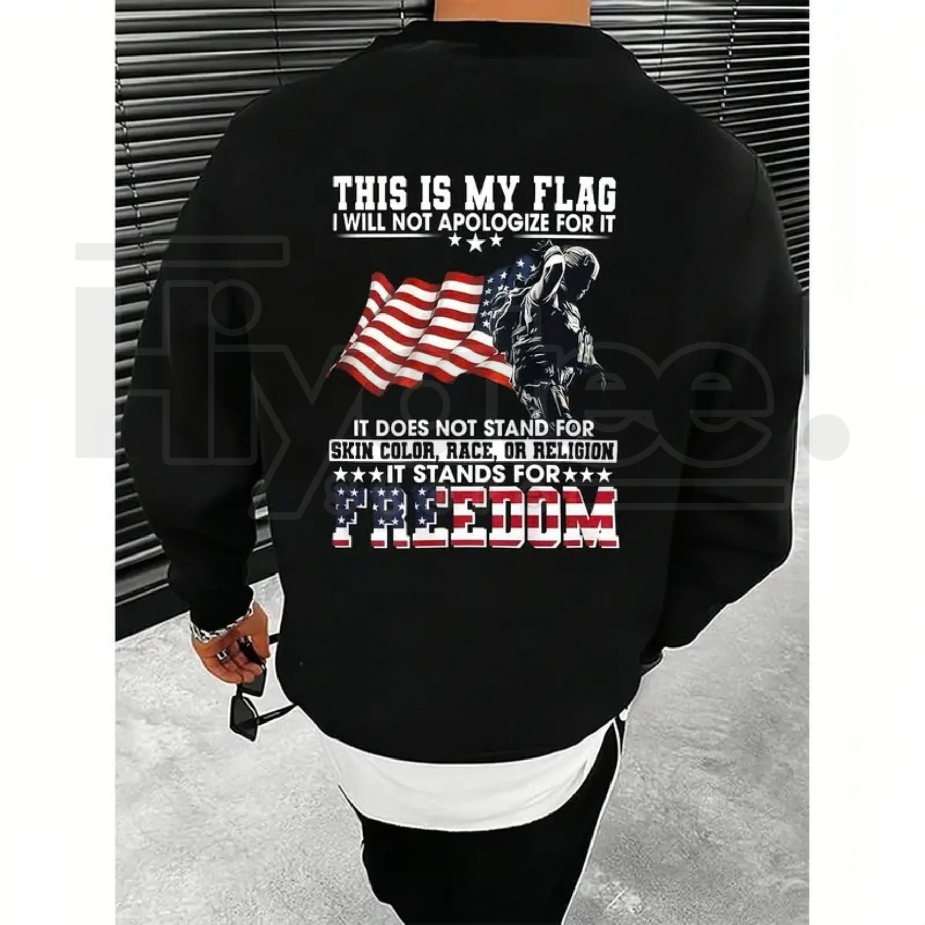 "Stand For Freedom" Vintage Patriotic – American Flag & Soldier Graphic Tee