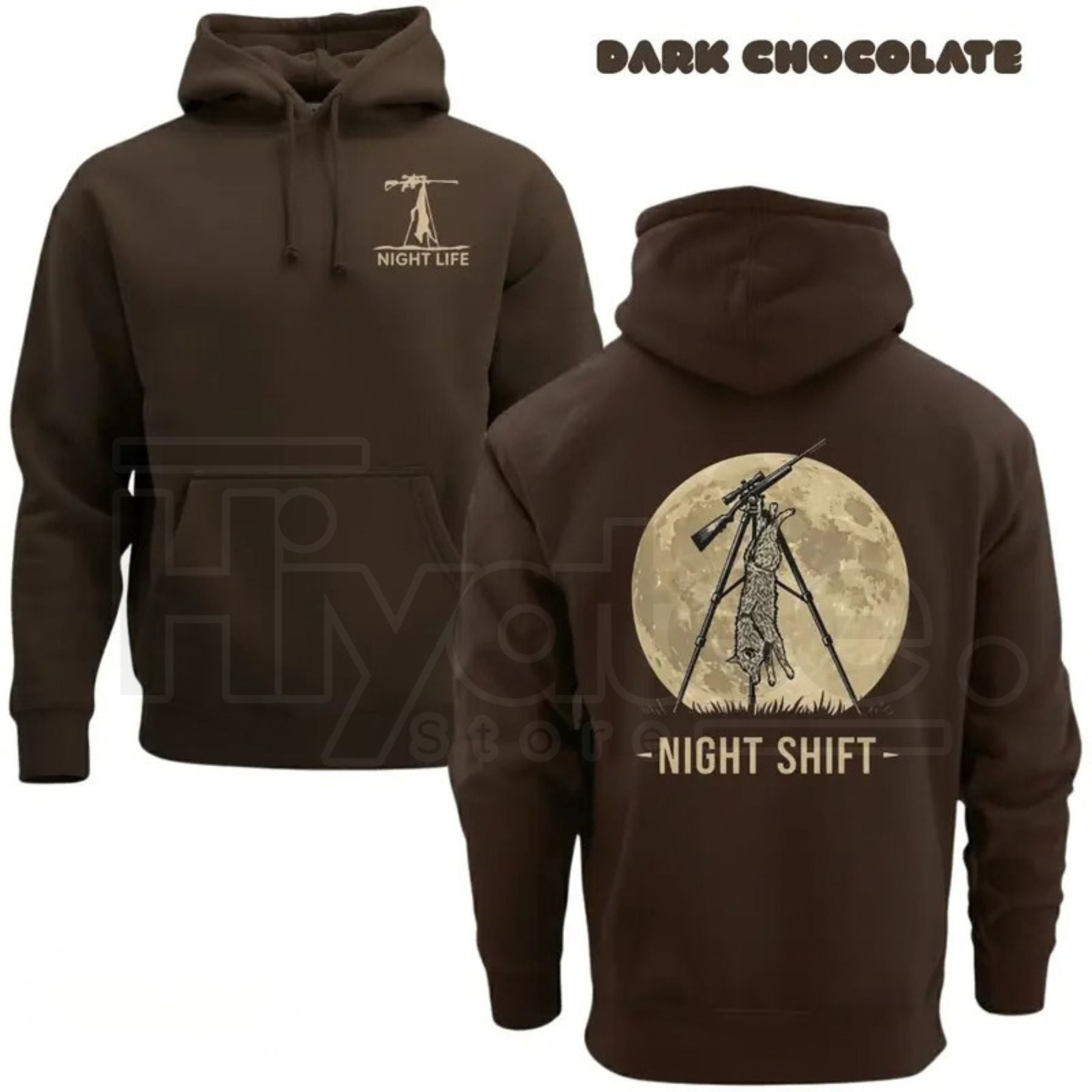 Coyote Night Life Hunting Hoodie – Thermal Predator Hunter Gear, Pullover Hoodie Gift for Hunters