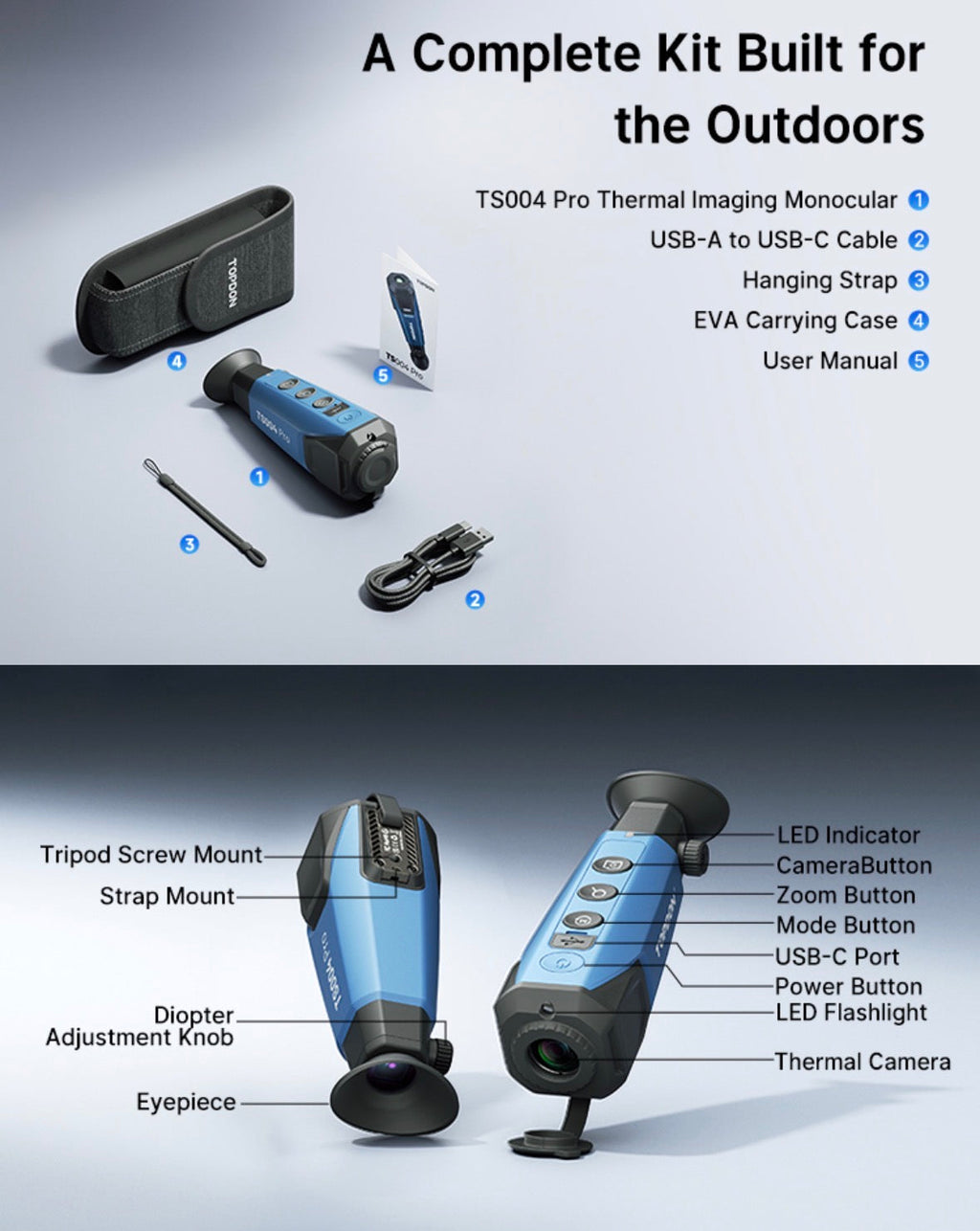 Olight TS004 Pro Thermal Monocular 384x288 50Hz 8x Zoom WiFi 32GB IP67