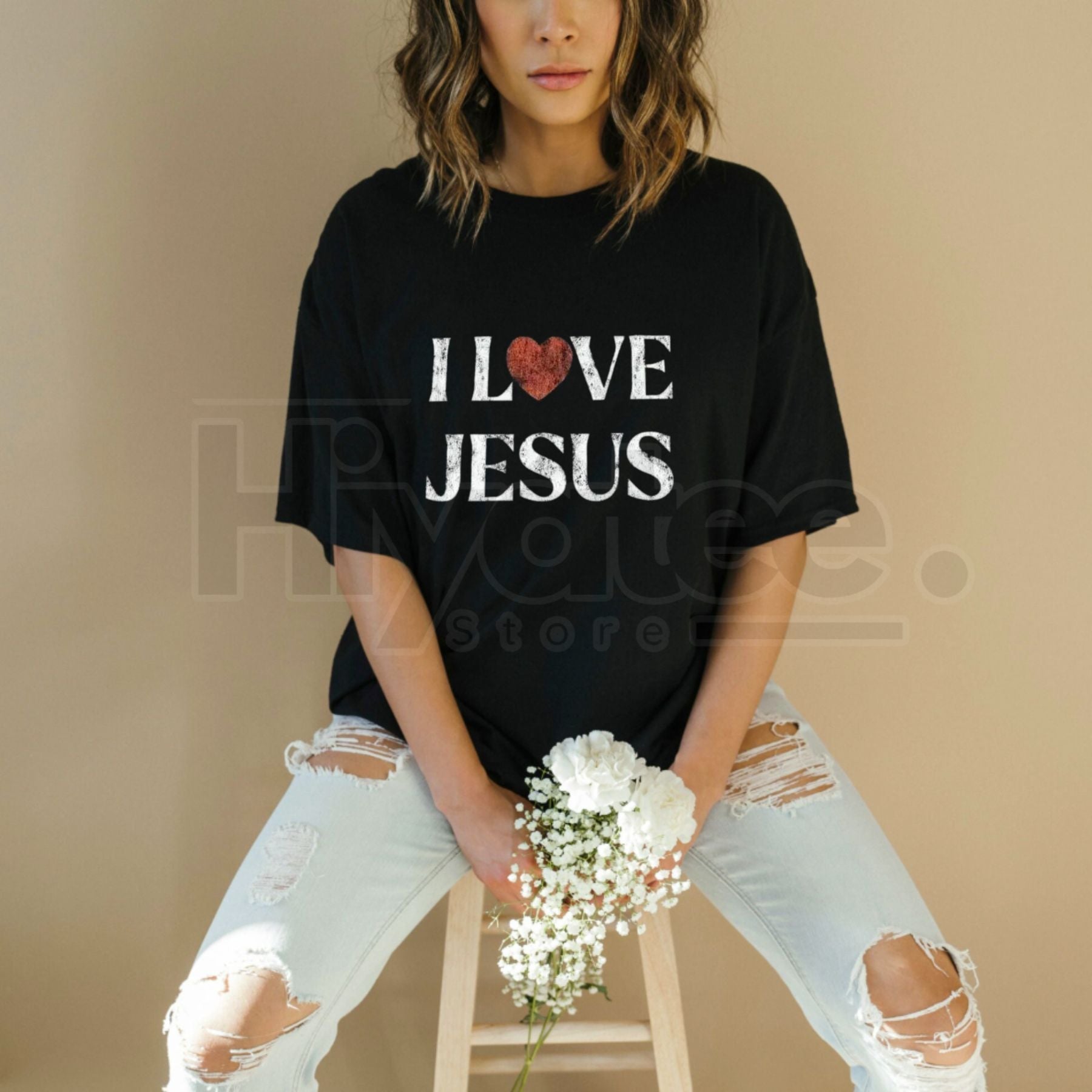 Vintage "I Love Jesus" Classic T-Shirt – Retro Streetwear Letter Print Tee