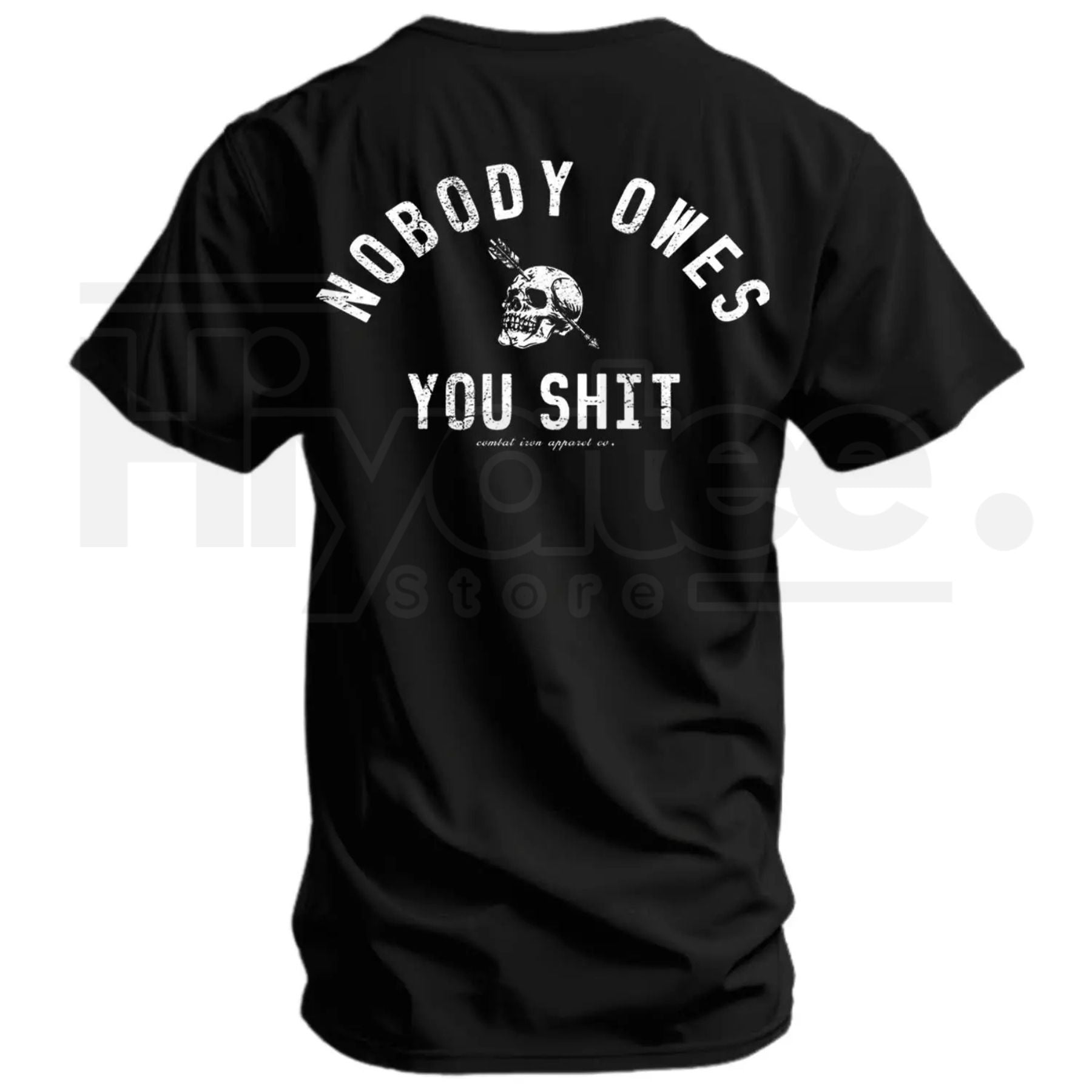 "Nobody Owes You Shit" Skull T-Shirt – Combat Iron Tactical Motivational Tee
