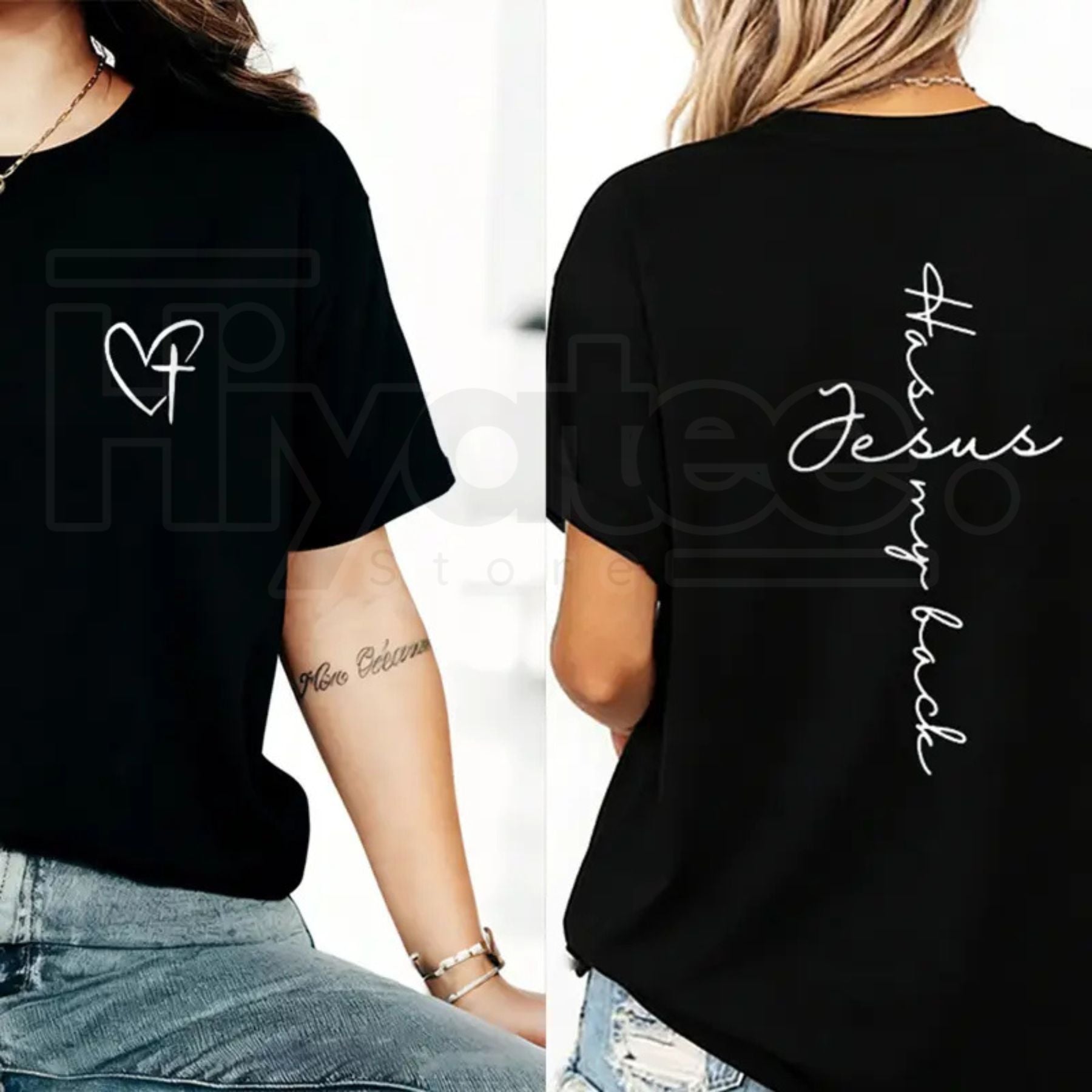 "Jesus Has My Back" Graphic Print Tee – Inspirational Christian Faith T-Shirt
