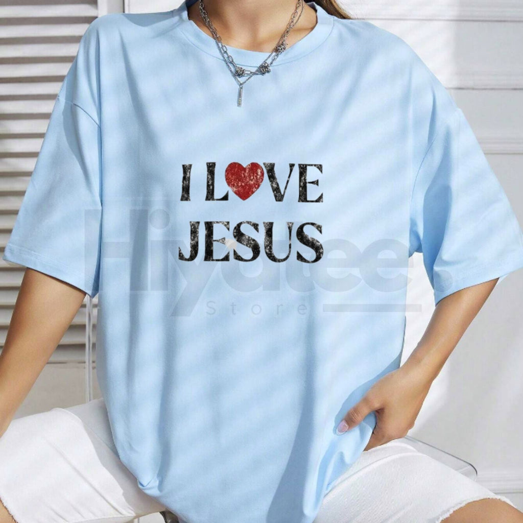 Vintage "I Love Jesus" Classic T-Shirt – Retro Streetwear Letter Print Tee