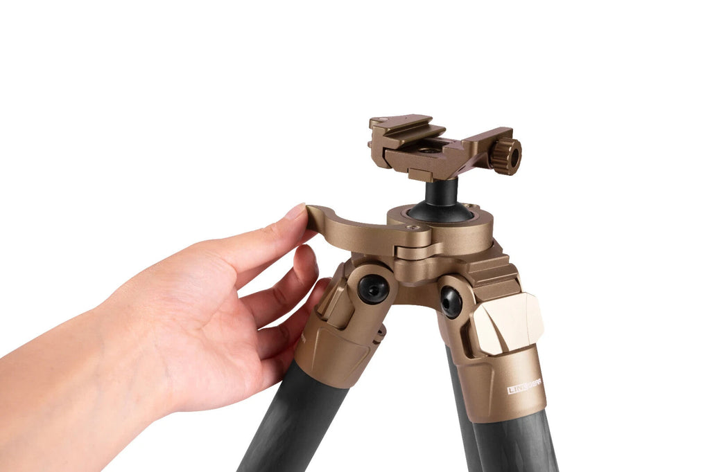 Linkogear HT-324C Carbon Fiber Tripod – Picatinny/Arca, 64" Max, 66lb Capacity - Brown