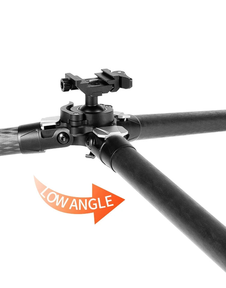 Linkogear HT-324C Carbon Fiber Tripod – Picatinny/Arca, 64" Max, 66lb Capacity - Brown