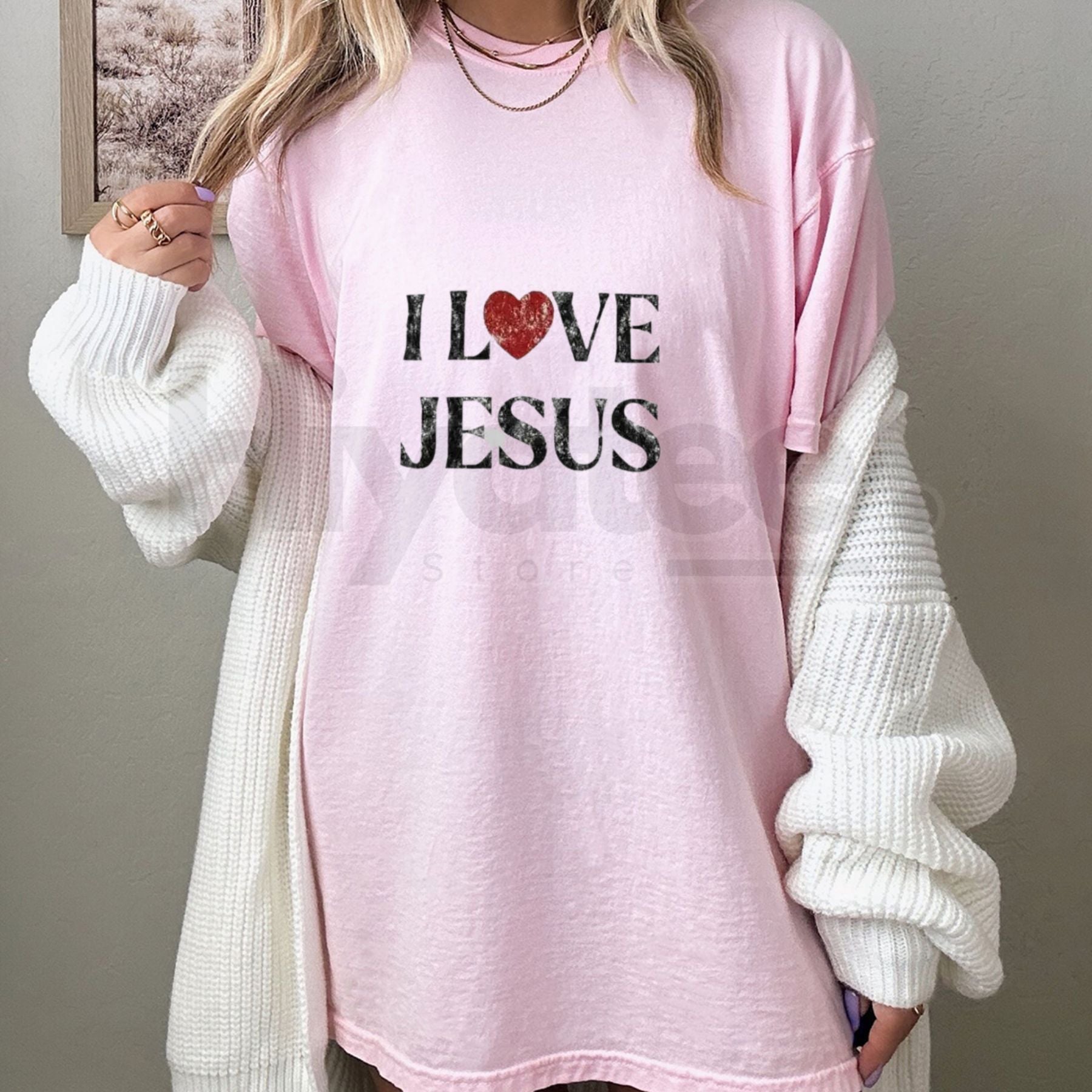 Vintage "I Love Jesus" Classic T-Shirt – Retro Streetwear Letter Print Tee