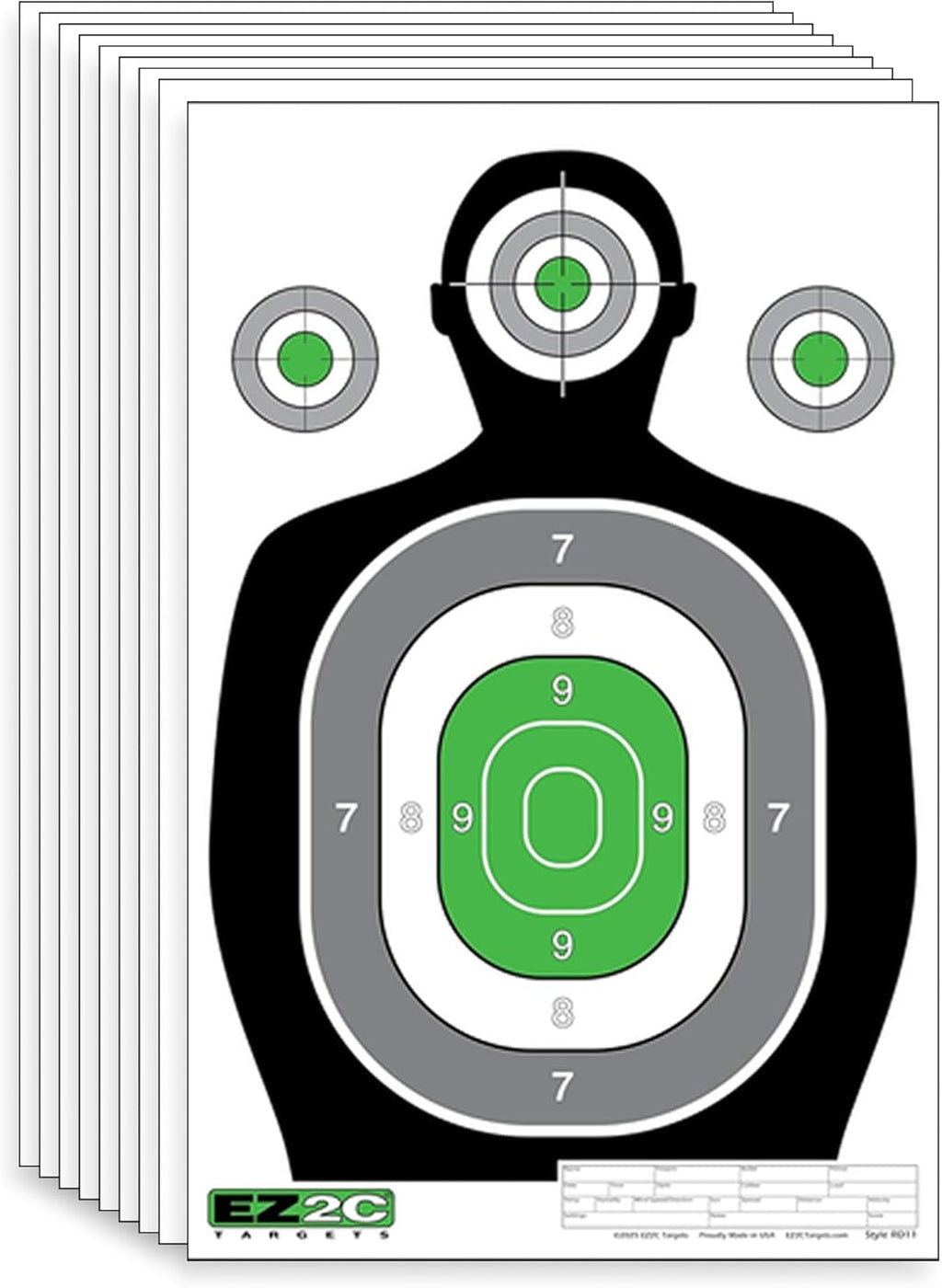 EZ2C RD11 Silhouette 12"x18"  Paper Shooting Target Made in USA