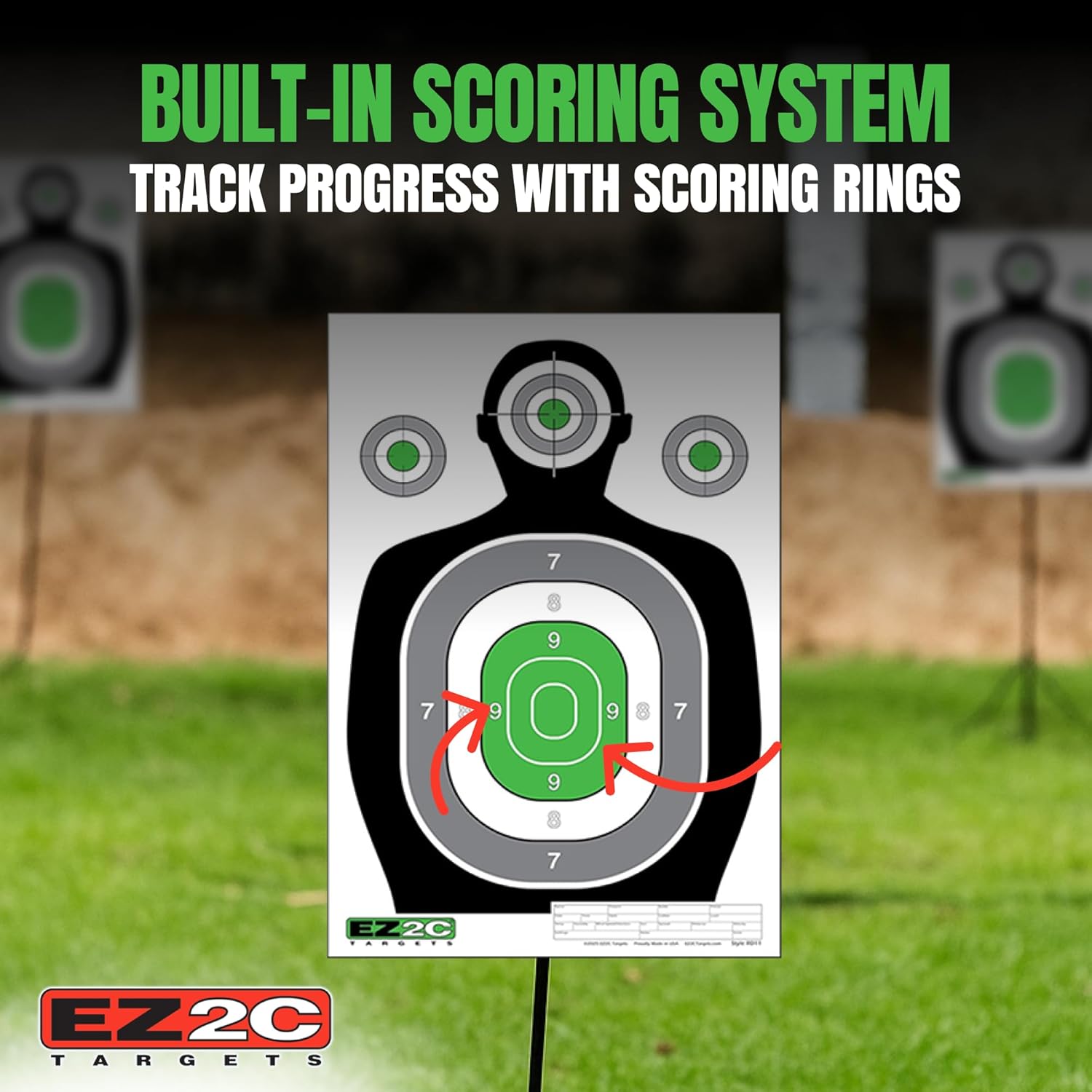 EZ2C RD11 Silhouette 12"x18"  Paper Shooting Target Made in USA