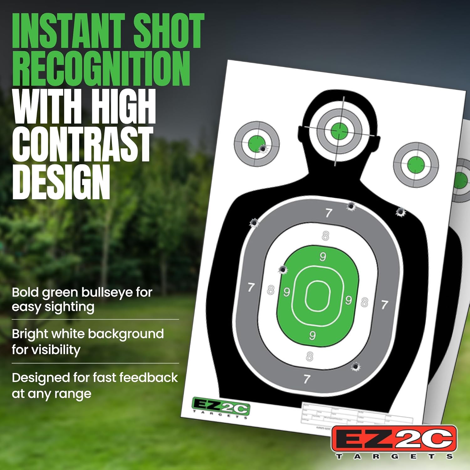 EZ2C RD11 Silhouette 12"x18"  Paper Shooting Target Made in USA