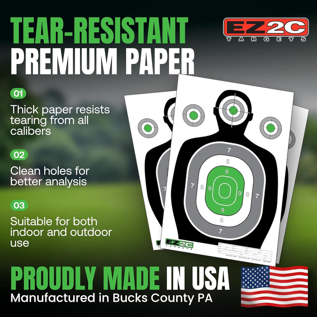 EZ2C RD11 Silhouette 12"x18"  Paper Shooting Target Made in USA