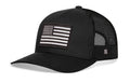 American Flag Trucker Hat  |  Black USA Monochrome Snapback