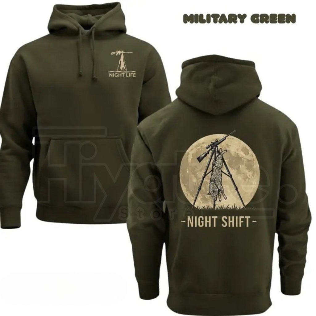 Coyote Night Life Hunting Hoodie – Thermal Predator Hunter Gear, Pullover Hoodie Gift for Hunters