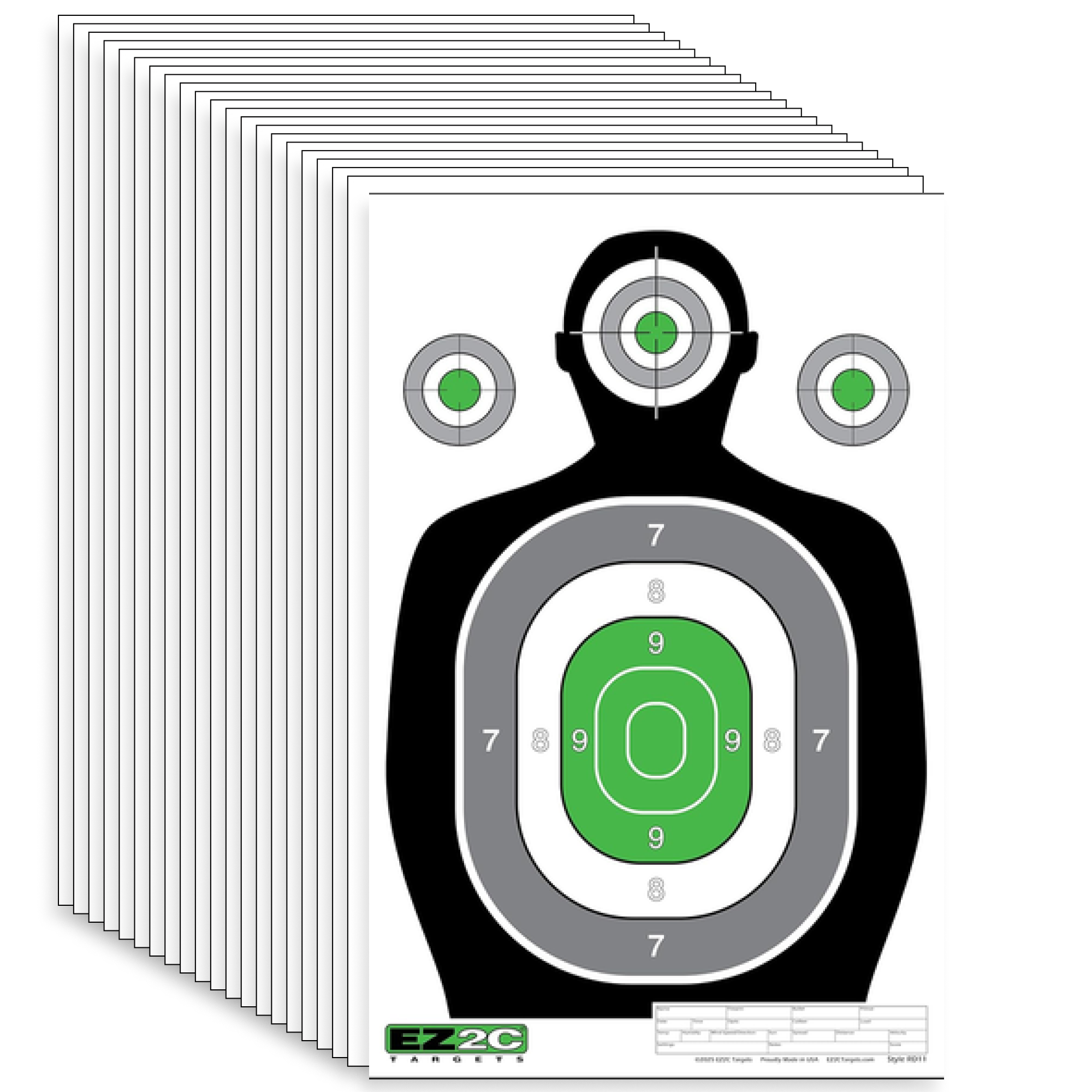 EZ2C RD11 Silhouette 12"x18"  Paper Shooting Target Made in USA