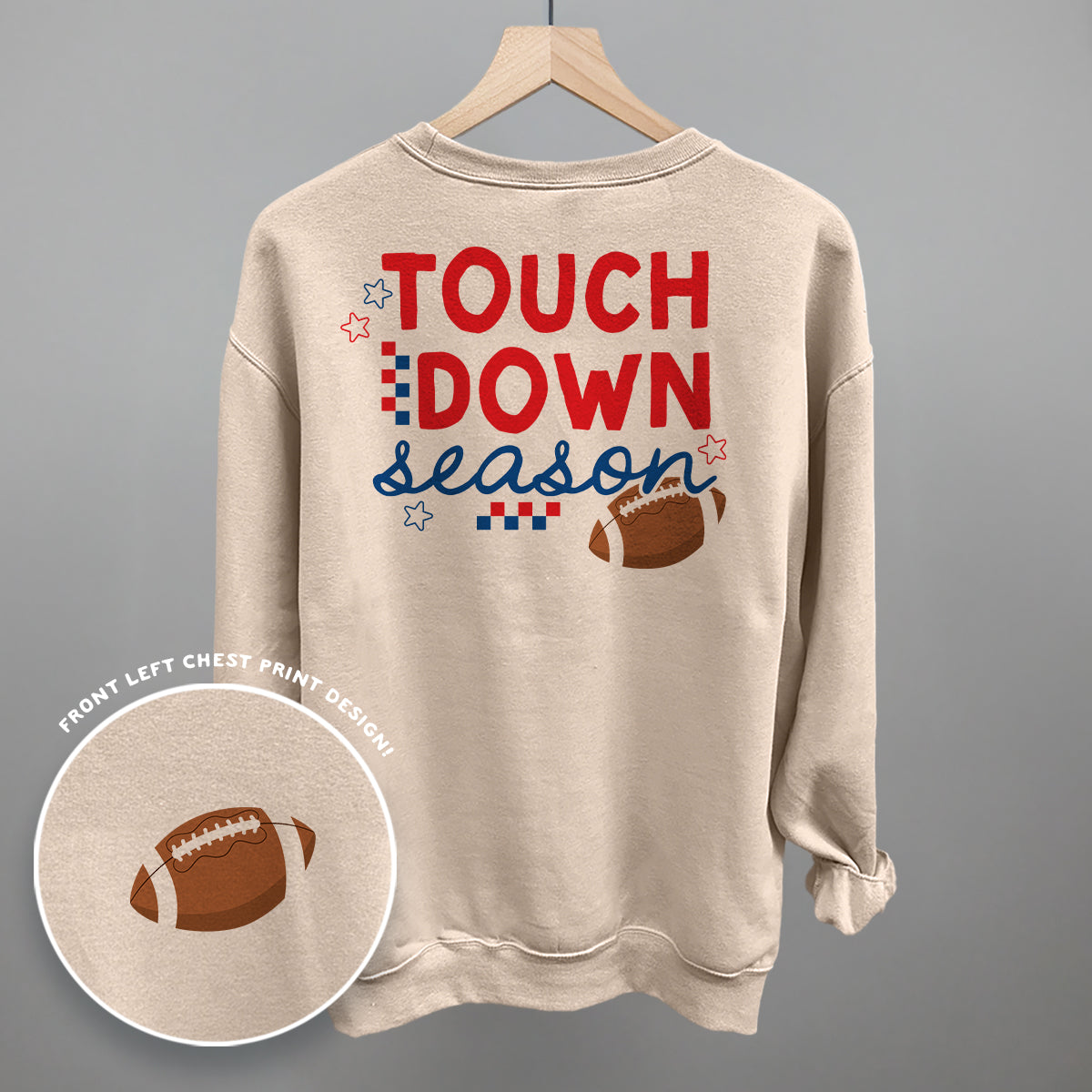 Touchdown Season Red And Blue (Back Print)