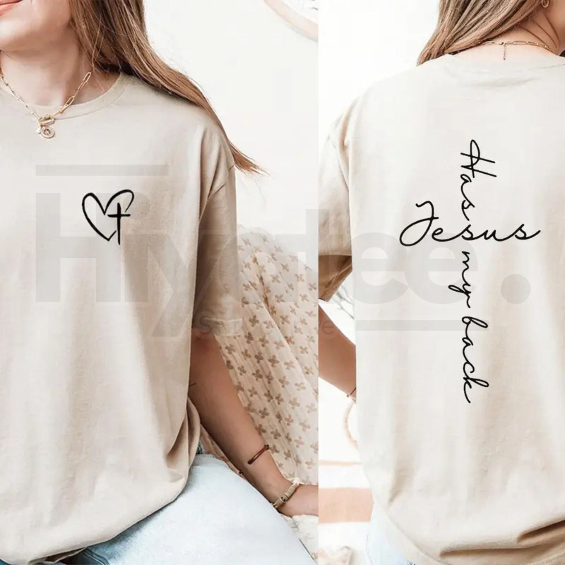 "Jesus Has My Back" Graphic Print Tee – Inspirational Christian Faith T-Shirt