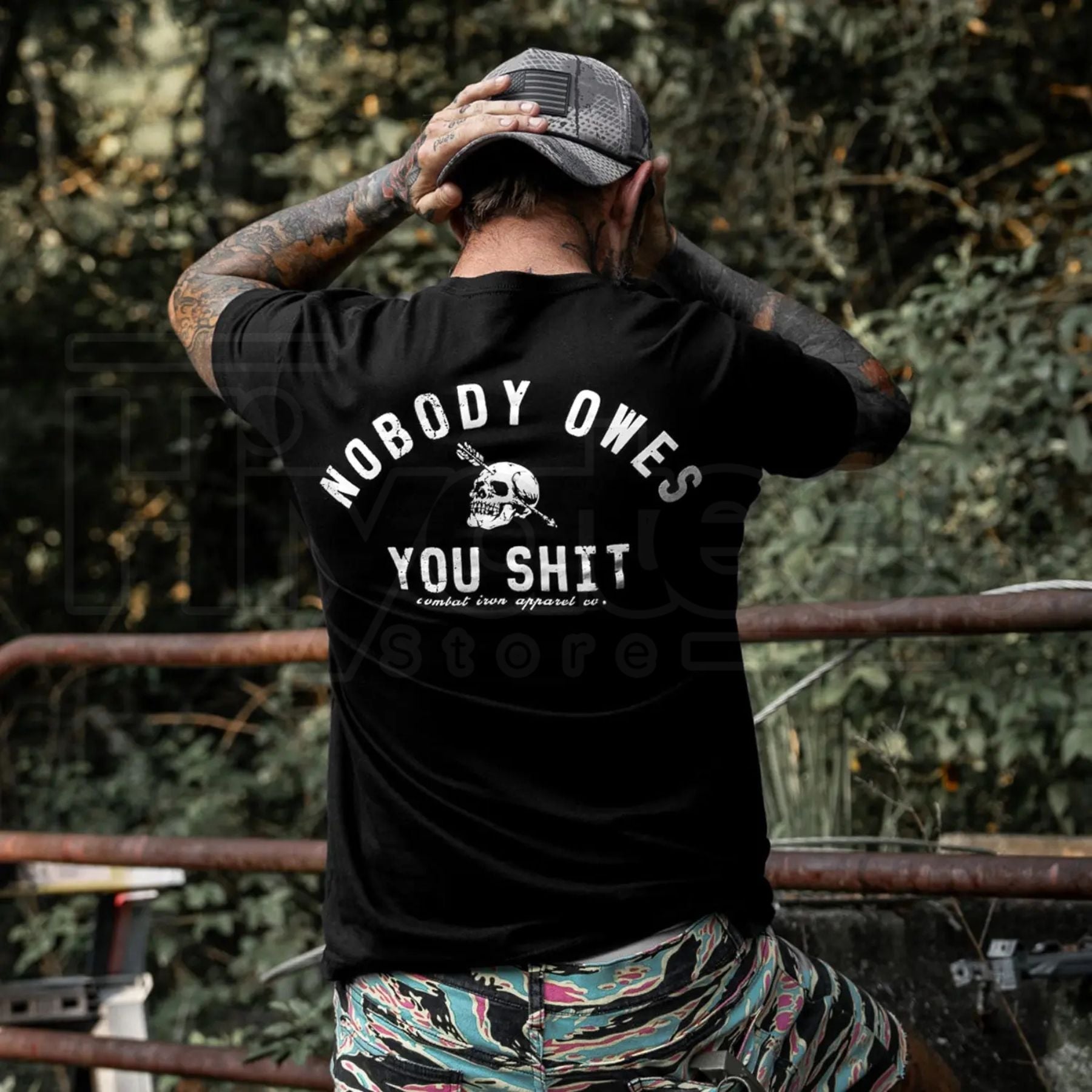 "Nobody Owes You Shit" Skull T-Shirt – Combat Iron Tactical Motivational Tee