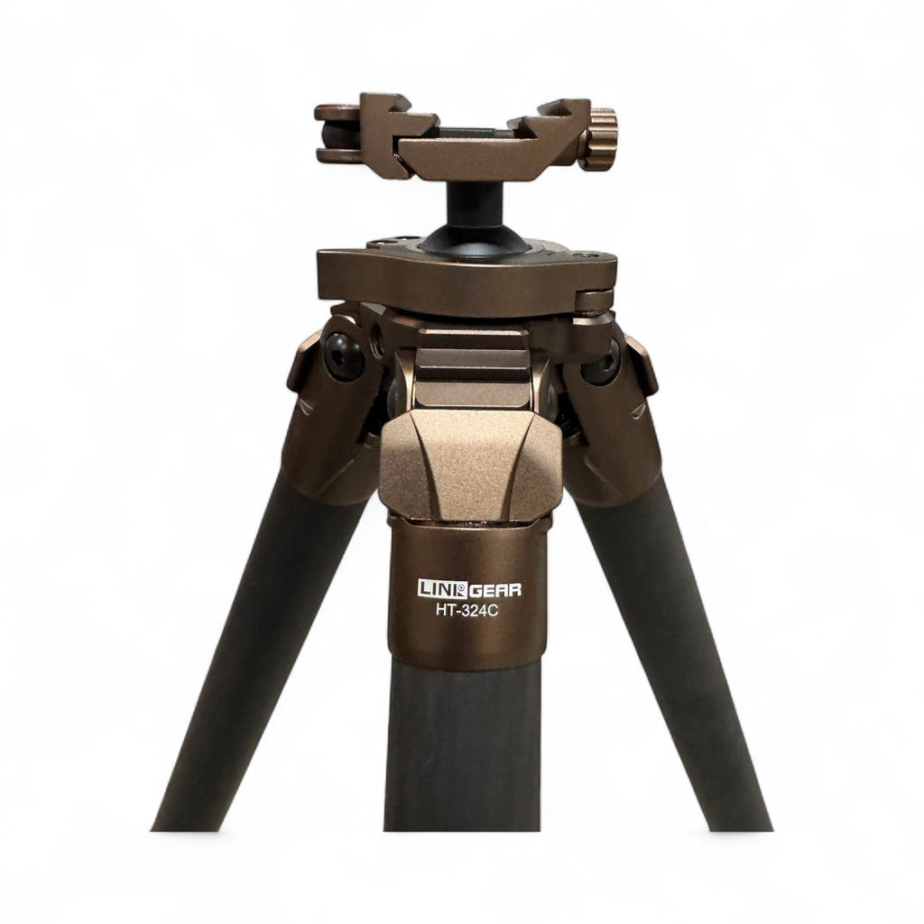 Linkogear HT-324C Carbon Fiber Tripod – Picatinny/Arca, 64" Max, 66lb Capacity - Brown