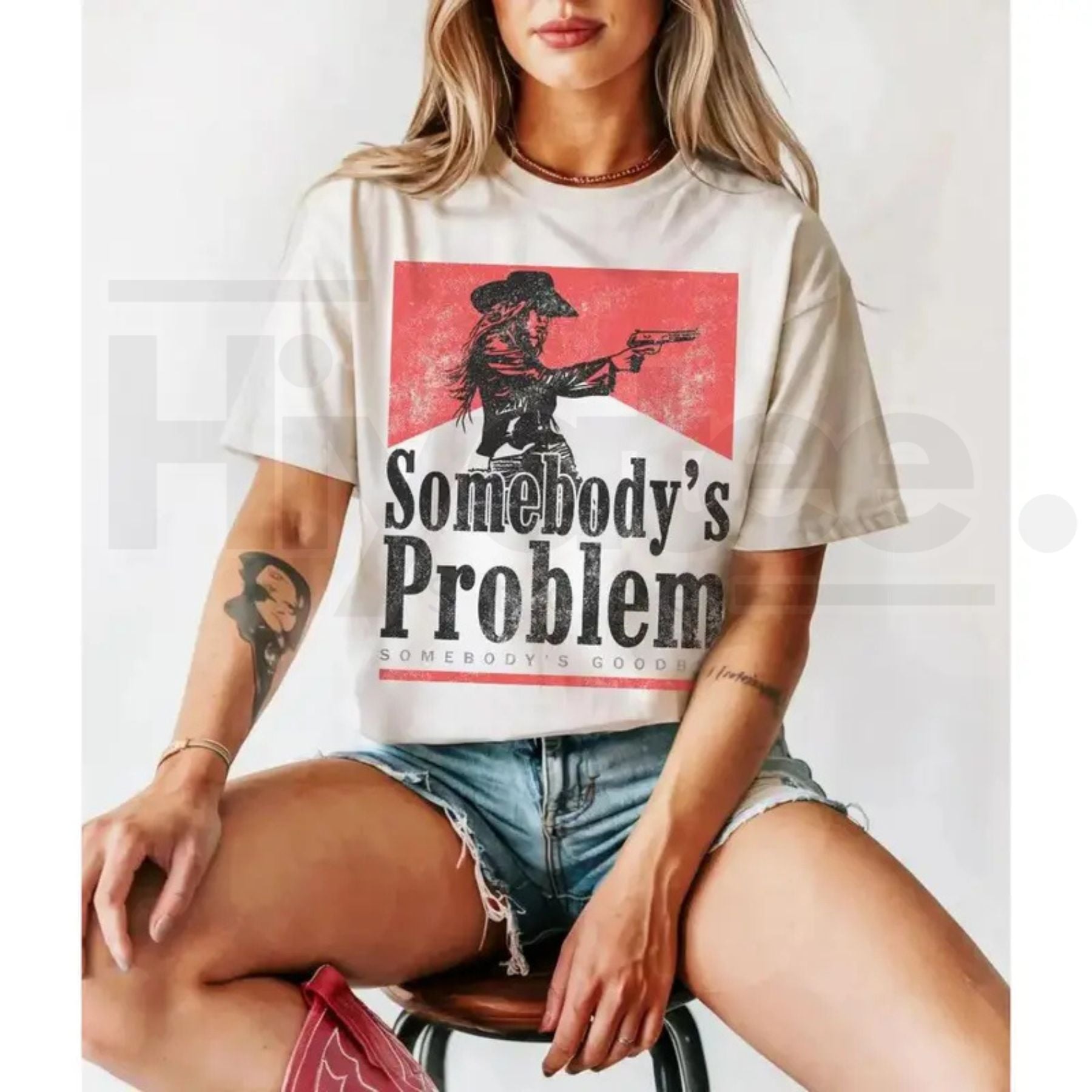 "Somebody's Problem" – Vintage 90s Country Western Concert Graphic Top