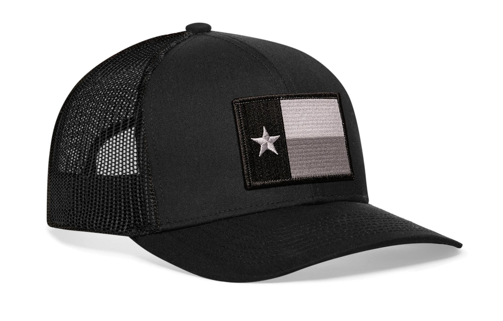 Texas Flag Trucker Hat  |  Black TX Snapback