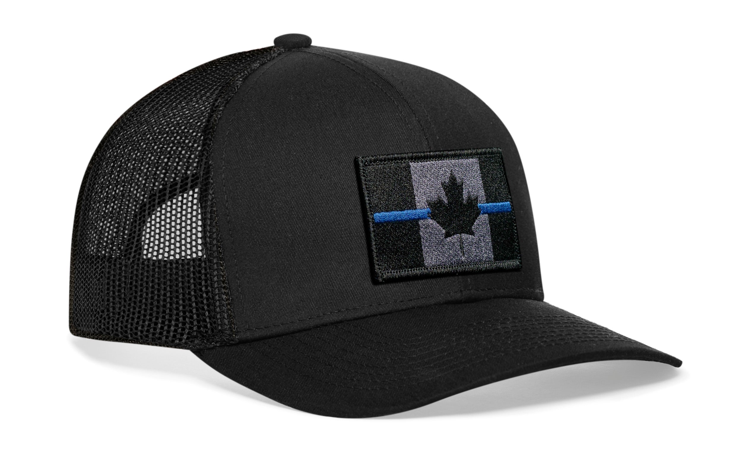 Thin Blue Line Trucker Hat  |  Canadian Maple Leaf Tactical Snapback