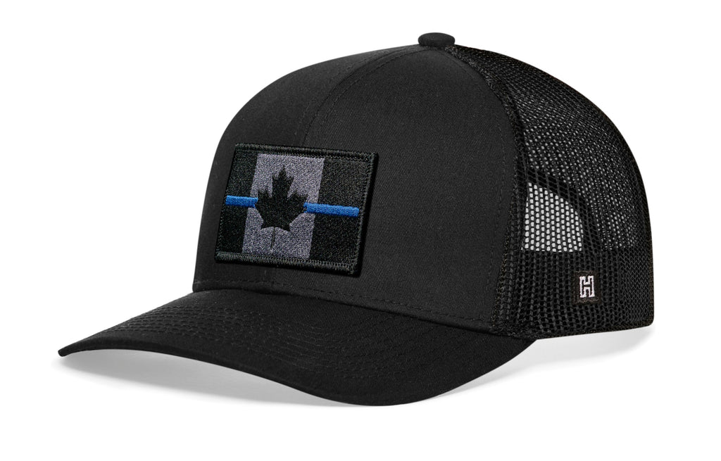 Thin Blue Line Trucker Hat  |  Canadian Maple Leaf Tactical Snapback