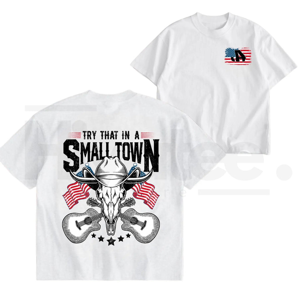 "Try That In A Small Town" Vintage T-Shirt – Retro Country Music JA Graphic Tee
