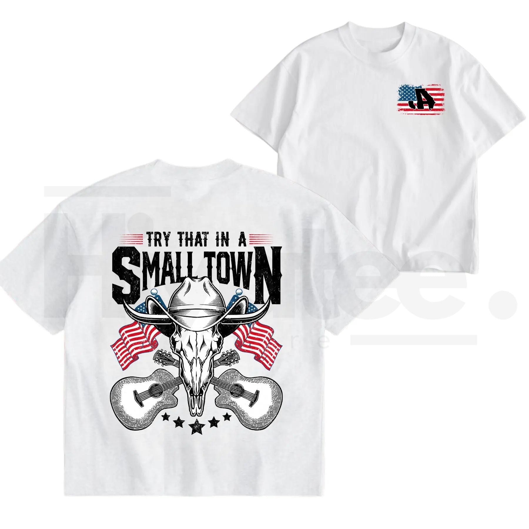 "Try That In A Small Town" Vintage T-Shirt – Retro Country Music JA Graphic Tee
