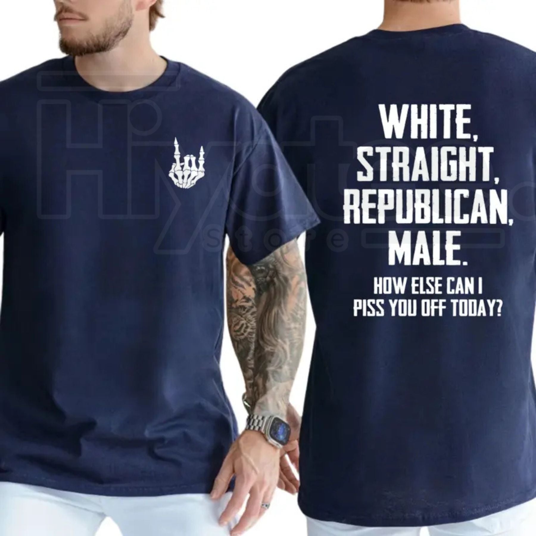 "White Straight Republican Male" – Bold Political Men’s Graphic Top