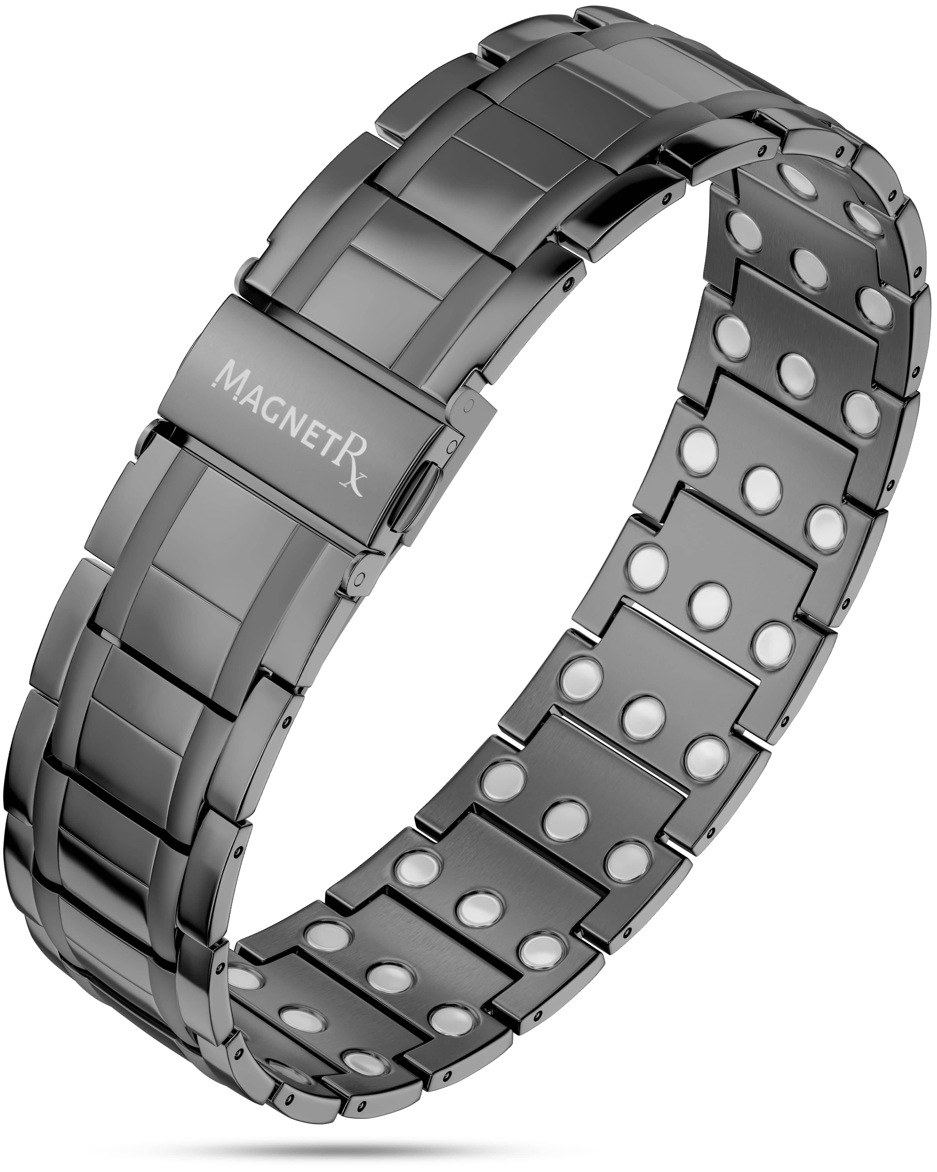 3x Strength Titanium Magnetic Bracelet for Men (Gunmetal)