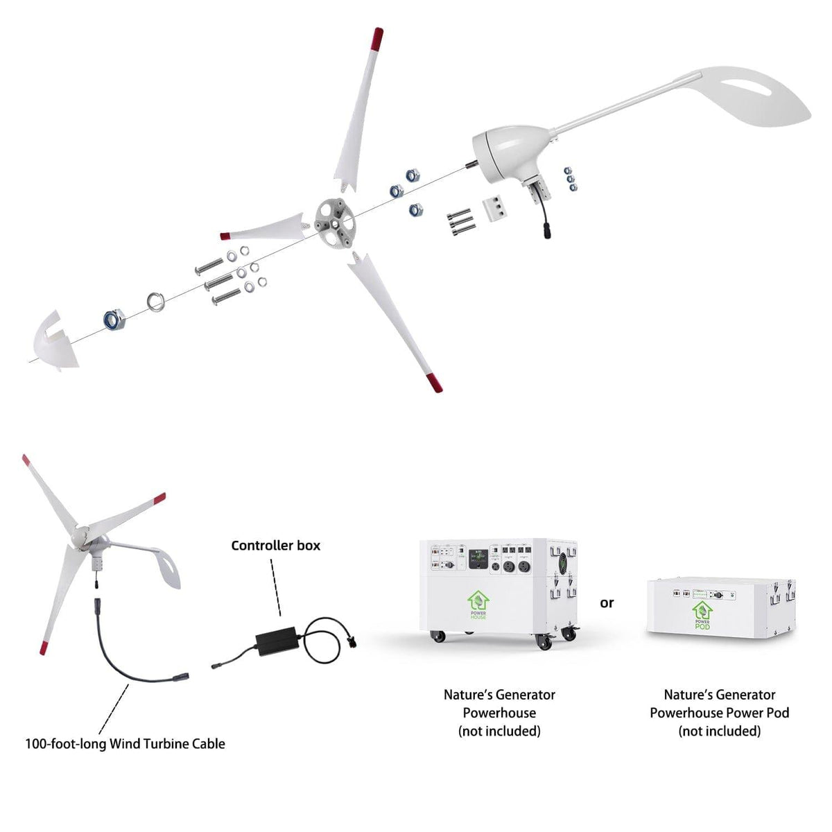 Nature's Generator 350W Wind Turbine