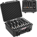 Hard Pistol Cases with Pre-cut Lining, Waterproof & Dustproof Hard Gun Case for 6 Pistol, 19.3×17.1×8.3 in Lockable Pistol Case, Black